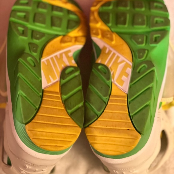 Nike Air Trainer Huarache Sz 13 Wht/Lime/Yellow - Picture 3 of 3